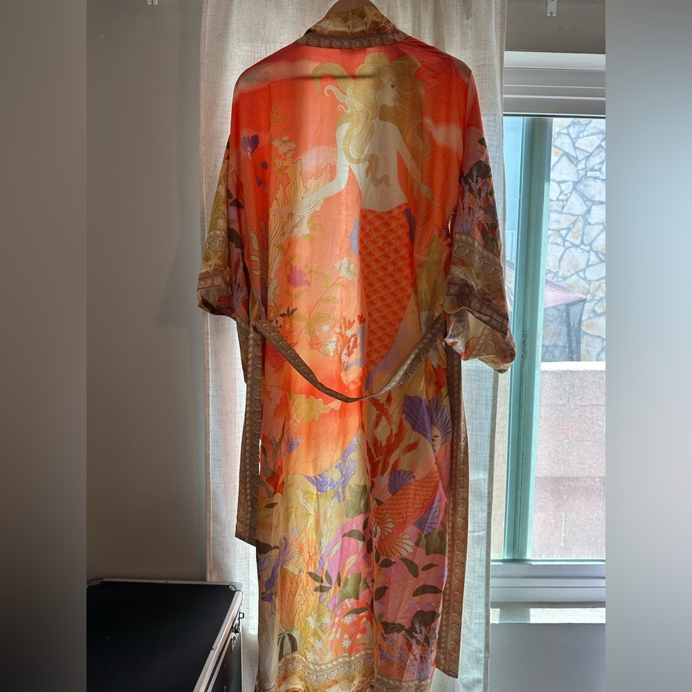 Vibrant Mermaid Kimono Robe One of a Kind